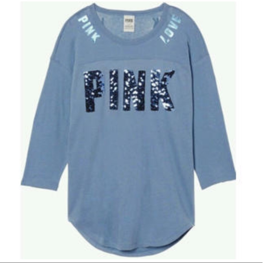 Victoria’s Secret Pink 3/4 Sleeve Bling Top
